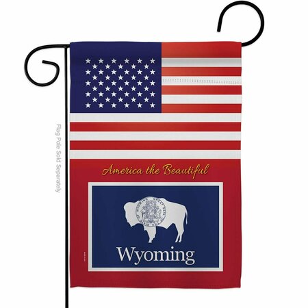 GUARDERIA 13 x 18.5 in. USA Wyoming American State Vertical Garden Flag with Double-Sided GU3953759